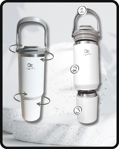 Premium Insulated Cup with Detachable Snack Container