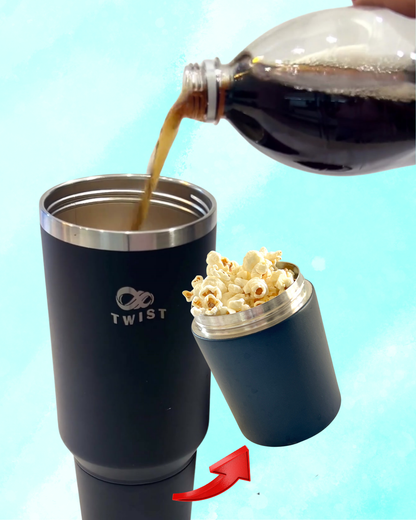 Premium Insulated Cup with Detachable Snack Container